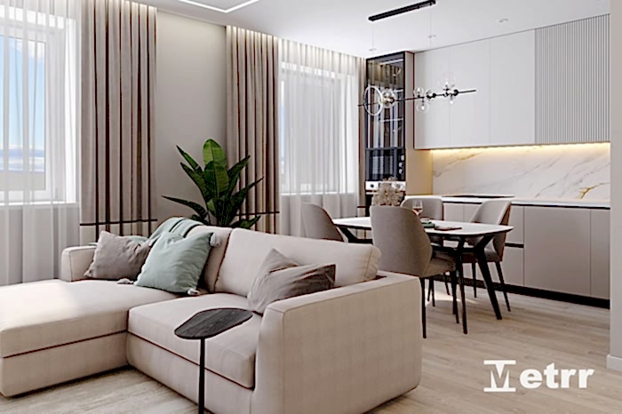 Дизайн проект трехкомнатной квартиры в ЖК Дом на Троицкой